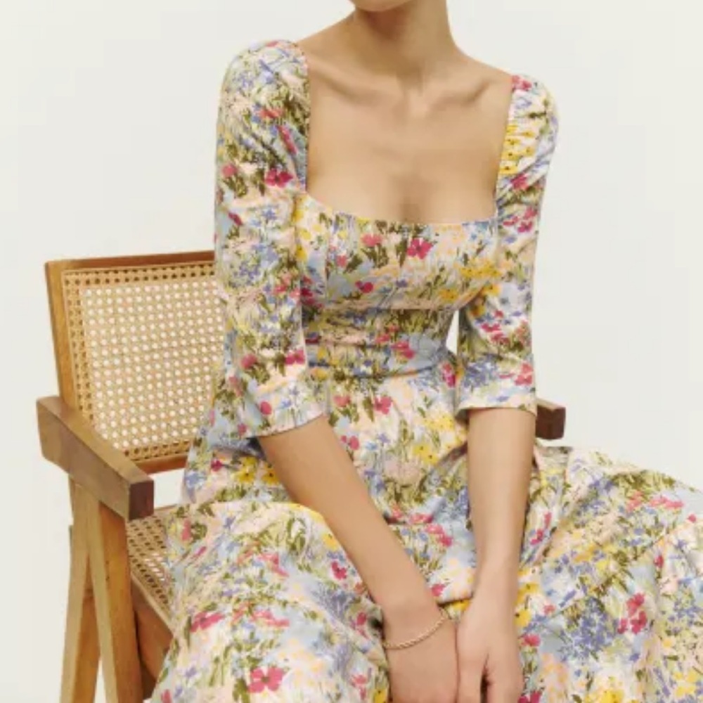 Reformation Floral Midi Dress - Multicolor